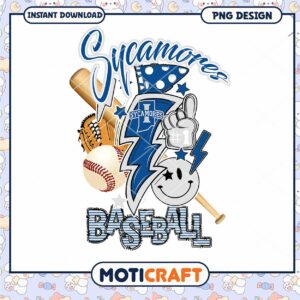 Sycamores Baseball PNG Design for Instant Download