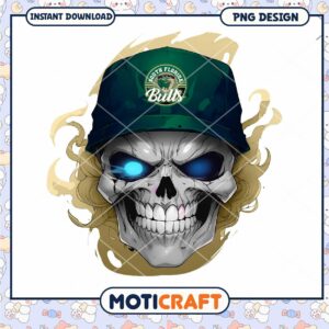Stylish Skull Design with South Florida Bulls Cap PNG