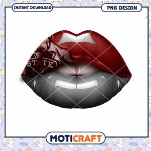 Stylish Red and Black Lips PNG Design for Download