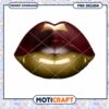 Stylish Red and Gold Lips PNG for Instant Download