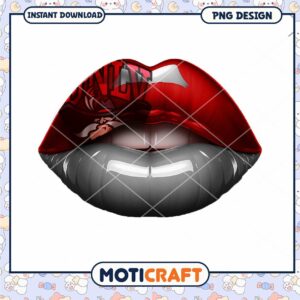 Stylish Red and Black Lip PNG Design for Instant Download