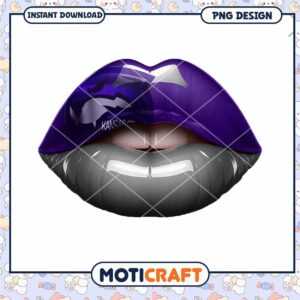 Stylish Purple and Black Lips PNG Design for Creators