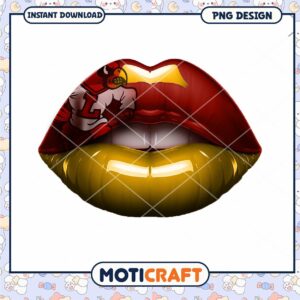 Stylish Lips Design with Team Colors PNG Download