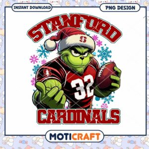Stanford Cardinals Grinch Football PNG Design Download