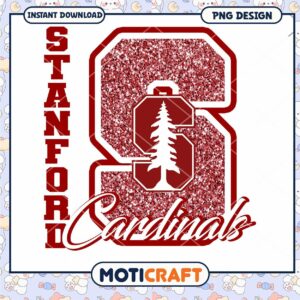 Stanford Cardinals Glitter PNG Design Instant Download