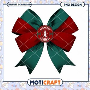 Stanford Cardinal PNG Bow Design for Instant Download