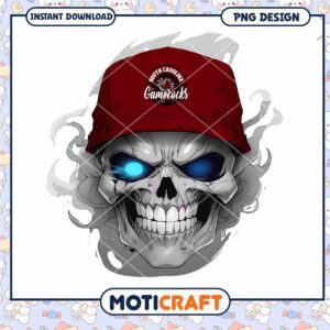 South Carolina Gamecocks Skull PNG Digital Download Art