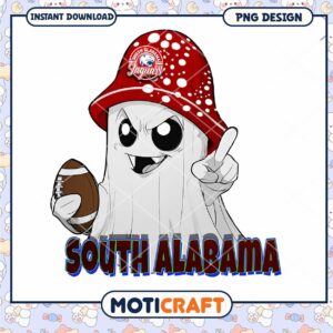 South Alabama Jaguars Ghost PNG Digital Download Design