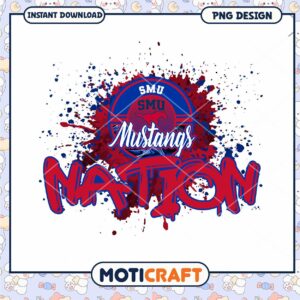 SMU Mustangs Nation Colorful PNG Design Instant Download