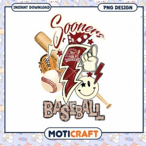 Sooners Baseball PNG Design for Instant Download Fun
