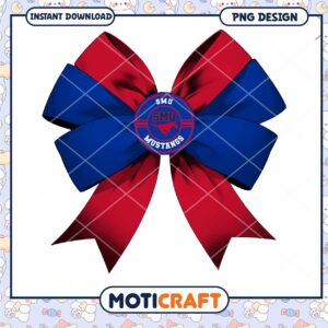 SMU Mustangs Bow PNG Design for Instant Download