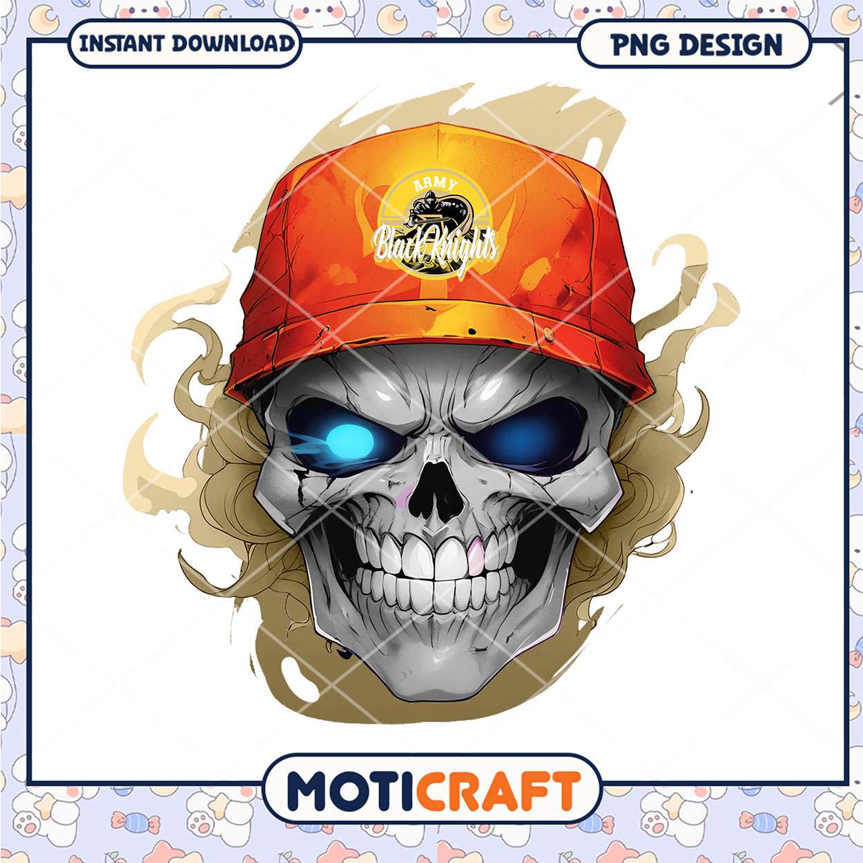Skull PNG Design Army Black Knights Instant Download Skull PNG Design Army Black Knights Instant Download