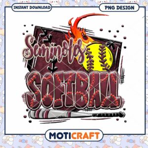 Seminoles Softball PNG Design for Downloadable Use