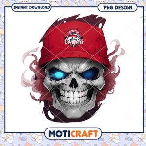 Scary Skull with Houston Cougars Hat PNG Design Download