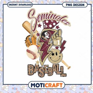 Seminoles Baseball PNG Design Instant Download Art