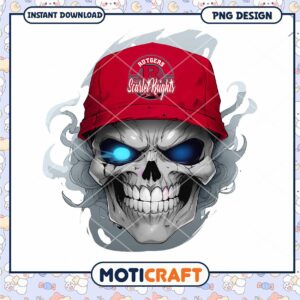 Rutgers Scarlet Knights Skull PNG Digital Download Design