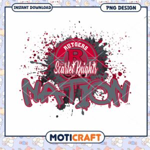 Rutgers Scarlet Knights Nation PNG Design Downloadable Art