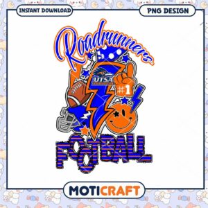 Roadrunners Football PNG Design Instant Download Art