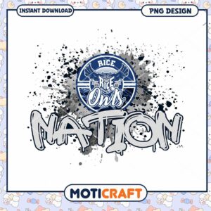 Rice Owls Nation PNG Design Instant Download Artwork