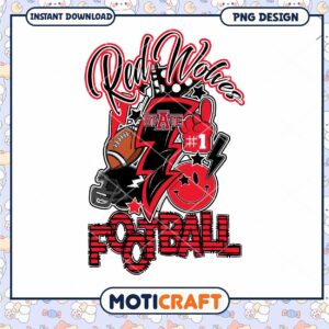 Red Wolves Football PNG Design for Instant Download