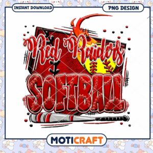 Red Raiders Softball PNG Graphic Instant Download Design
