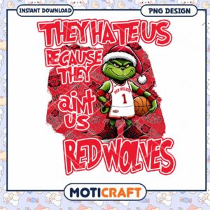 Red Wolves Basketball Grinch PNG Design Download Art