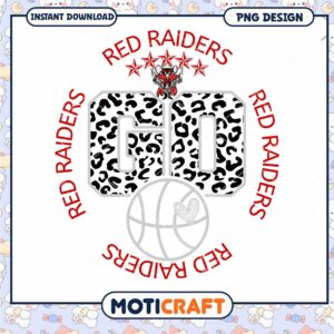 Red Raiders Go PNG Design Instant Download Basketball Art
