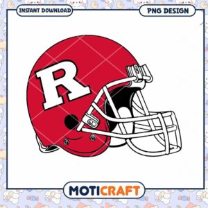 Red Football Helmet PNG Design for Instant Download