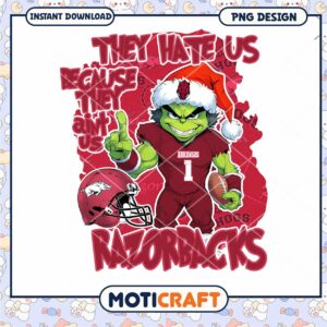 Razorbacks Grinch PNG Design for Football Fans Download