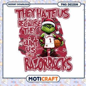 Razorbacks Grinch Basketball PNG Design for Fans Download