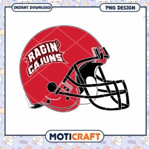 Ragin Cajuns Football Helmet PNG Graphic Design Download
