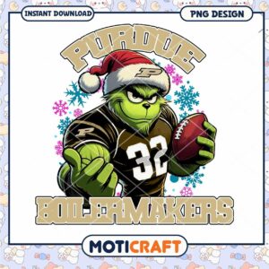 Purdue Boilermakers Grinch Football PNG Design Download
