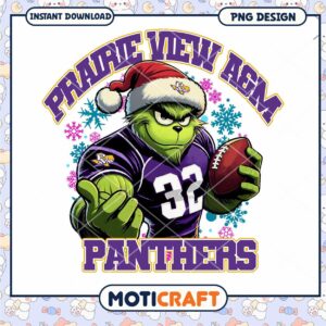 Prairie View A&M Panthers Grinch PNG Football Design