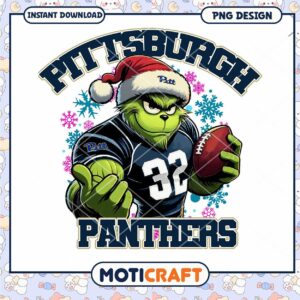 Pittsburgh Panthers Grinch Football PNG Instant Download