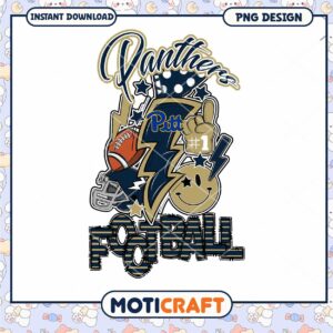 Pitt Panthers Football PNG Design for Instant Download
