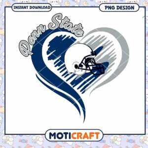 Penn State Heart Football Helmet PNG Design Download