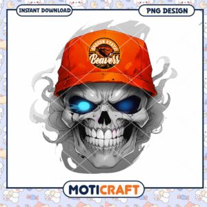 Oregon State Beavers Skull PNG Art Instant Download Design