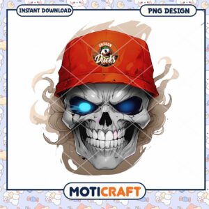 Oregon Ducks Skull Design PNG Instant Download Art