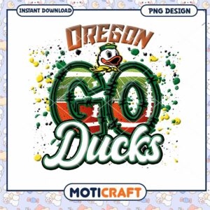 Oregon Ducks Go Team Spirit PNG Design Instant Download