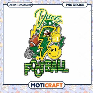 Oregon Ducks Football PNG Design for Instant Download