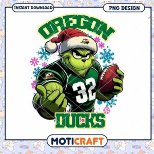 Oregon Ducks Football Grinch PNG Instant Download Art