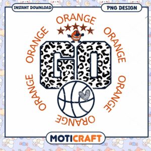 Orange Go Basketball PNG Design for Instant Download