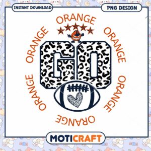 Orange Football Go PNG Design for Instant Download