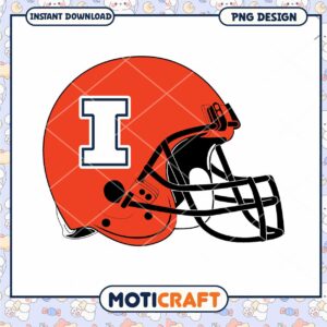 Orange Football Helmet PNG Design for Instant Download