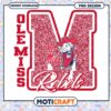 Ole Miss Rebels Glittery M PNG Design Instant Download
