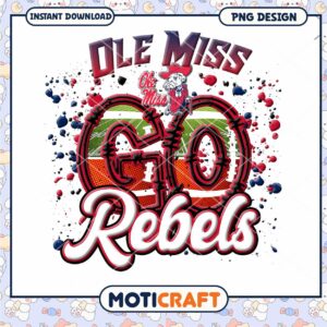 Ole Miss Rebels Go Team Spirit PNG Design Download