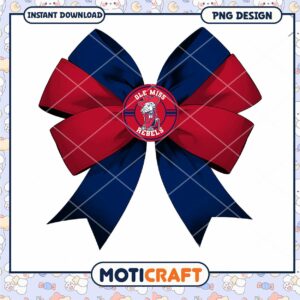 Ole Miss Rebels Bow PNG Digital Download Design File