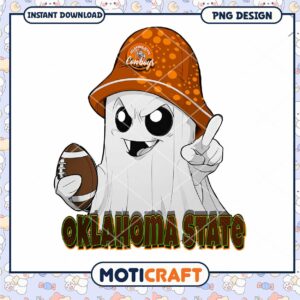 Oklahoma State Ghost Football PNG Instant Download Design
