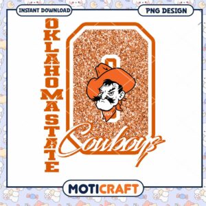 Oklahoma State Cowboys PNG Glitter Design Download