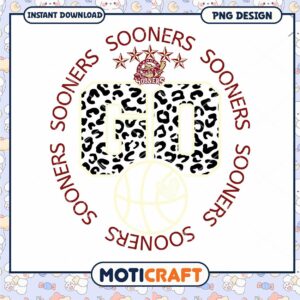 Oklahoma Sooners Leopard Print PNG Design Downloadable Art
